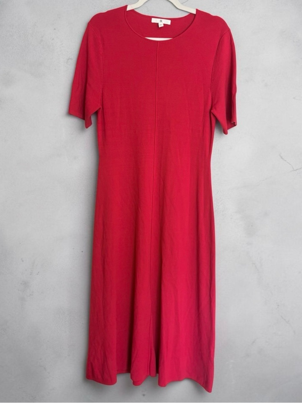 Banana Republic Red Short-Sleeve Midi Dress